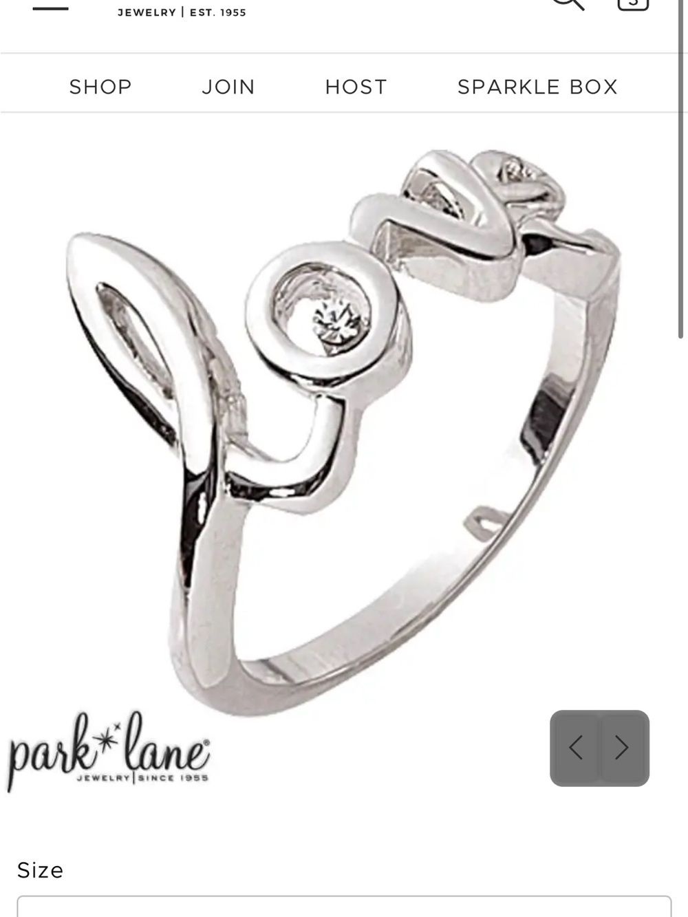 Park Lane Amour / Love Ring with Crystal Accent